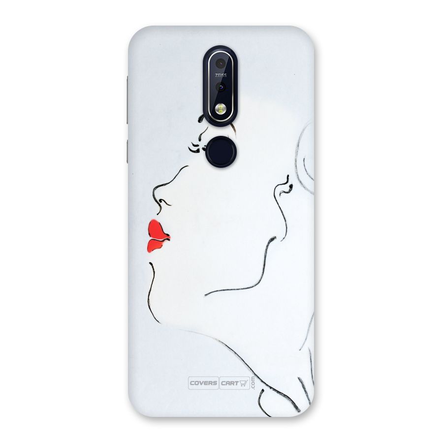 Girl in Red Lipstick Back Case for Nokia 7.1