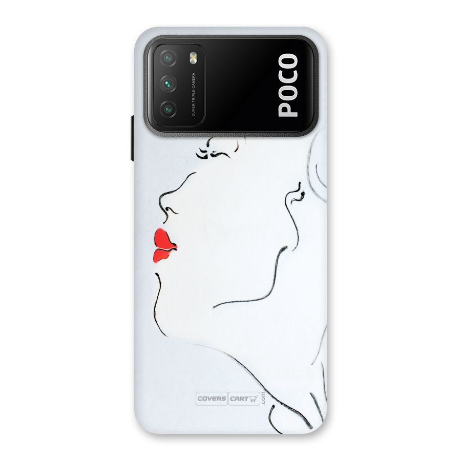 Girl in Red Lipstick Back Case for Poco M3