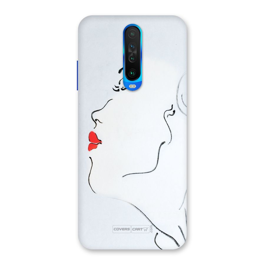 Girl in Red Lipstick Back Case for Poco X2