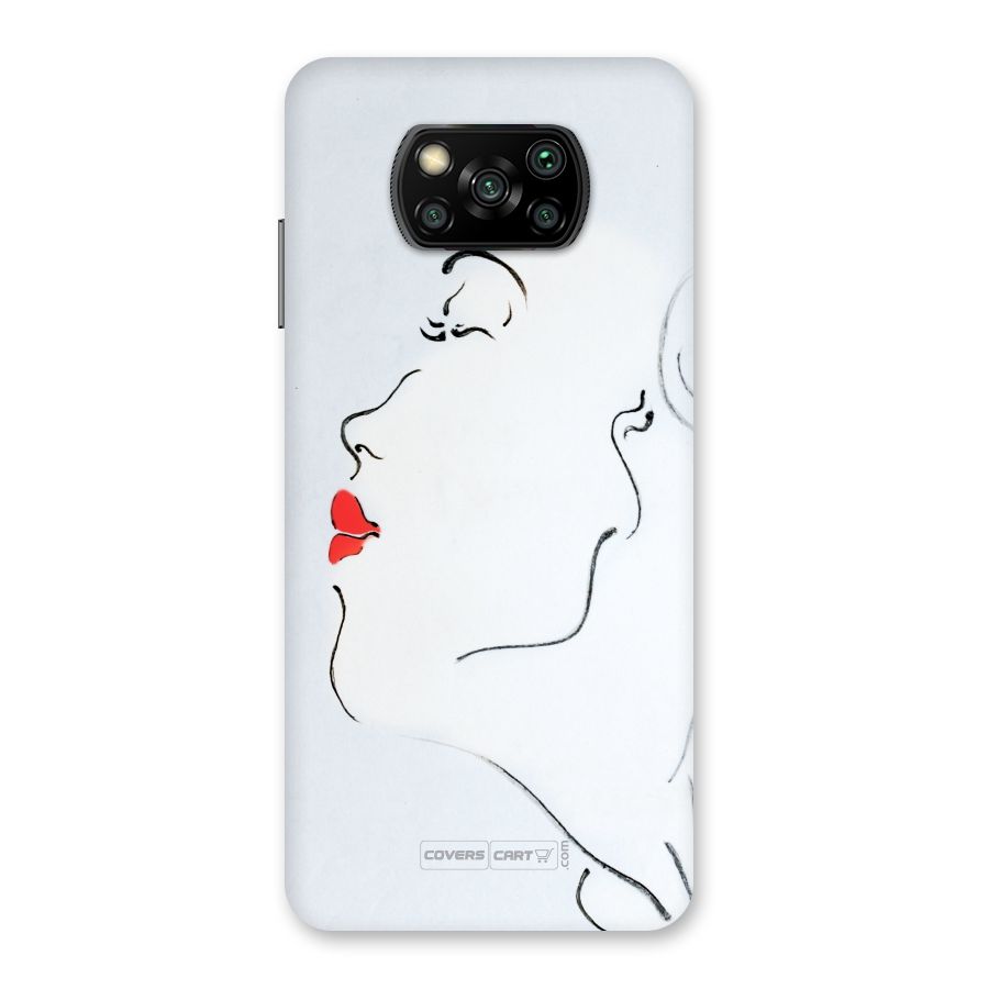 Girl in Red Lipstick Back Case for Poco X3