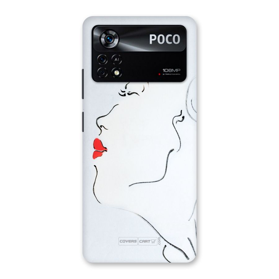 Girl in Red Lipstick Back Case for Poco X4 Pro 5G