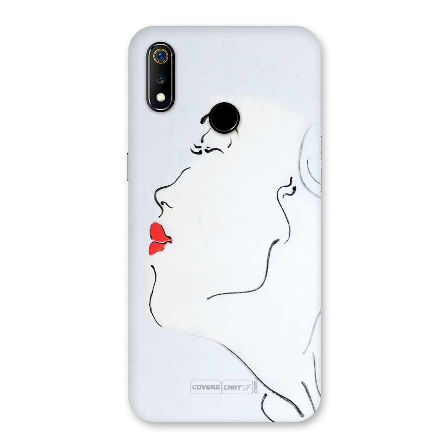 Girl in Red Lipstick Back Case for Realme 3