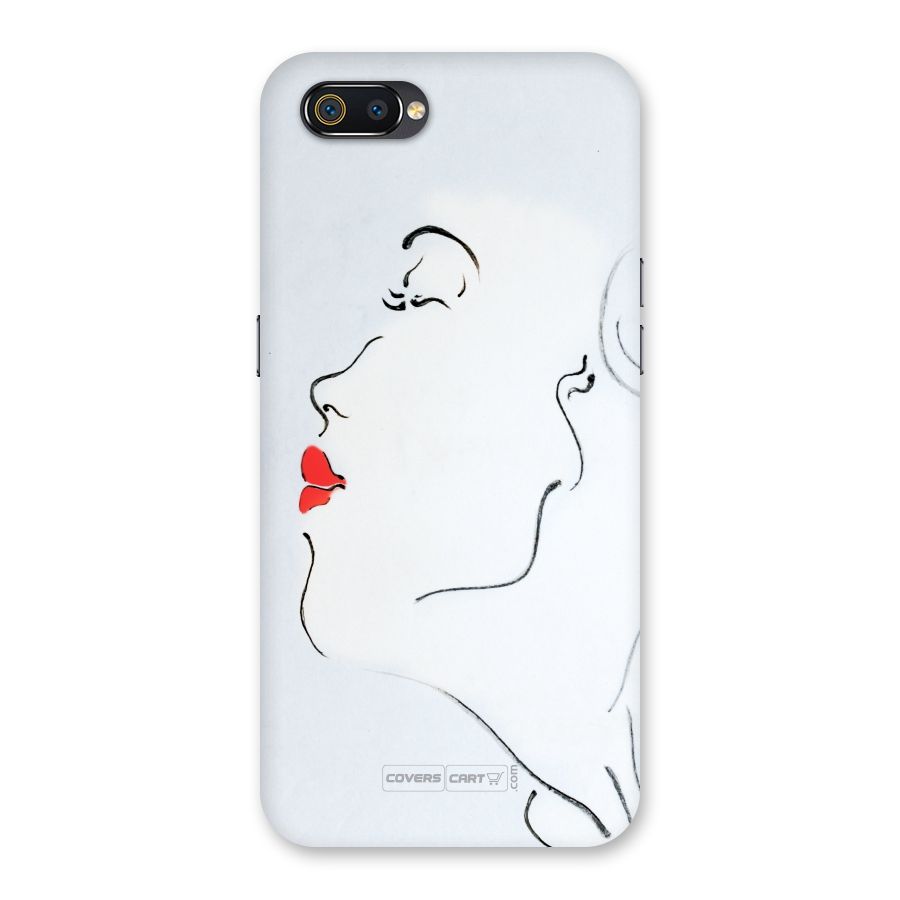 Girl in Red Lipstick Back Case for Realme C2