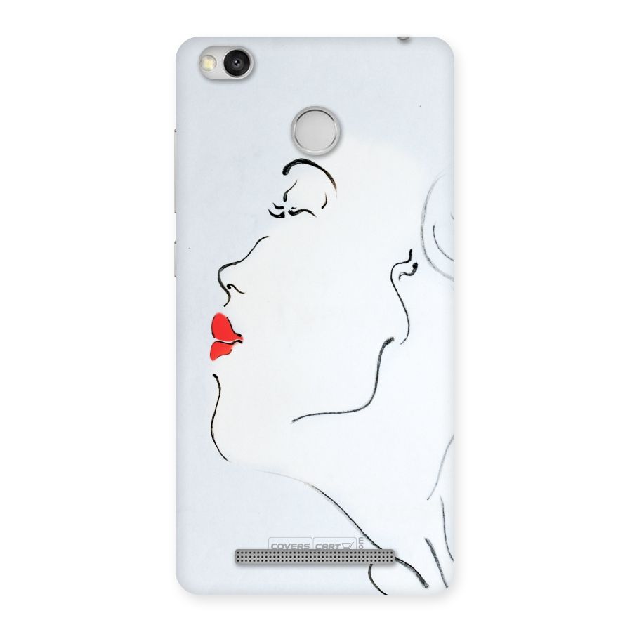Girl in Red Lipstick Back Case for Redmi 3S Prime