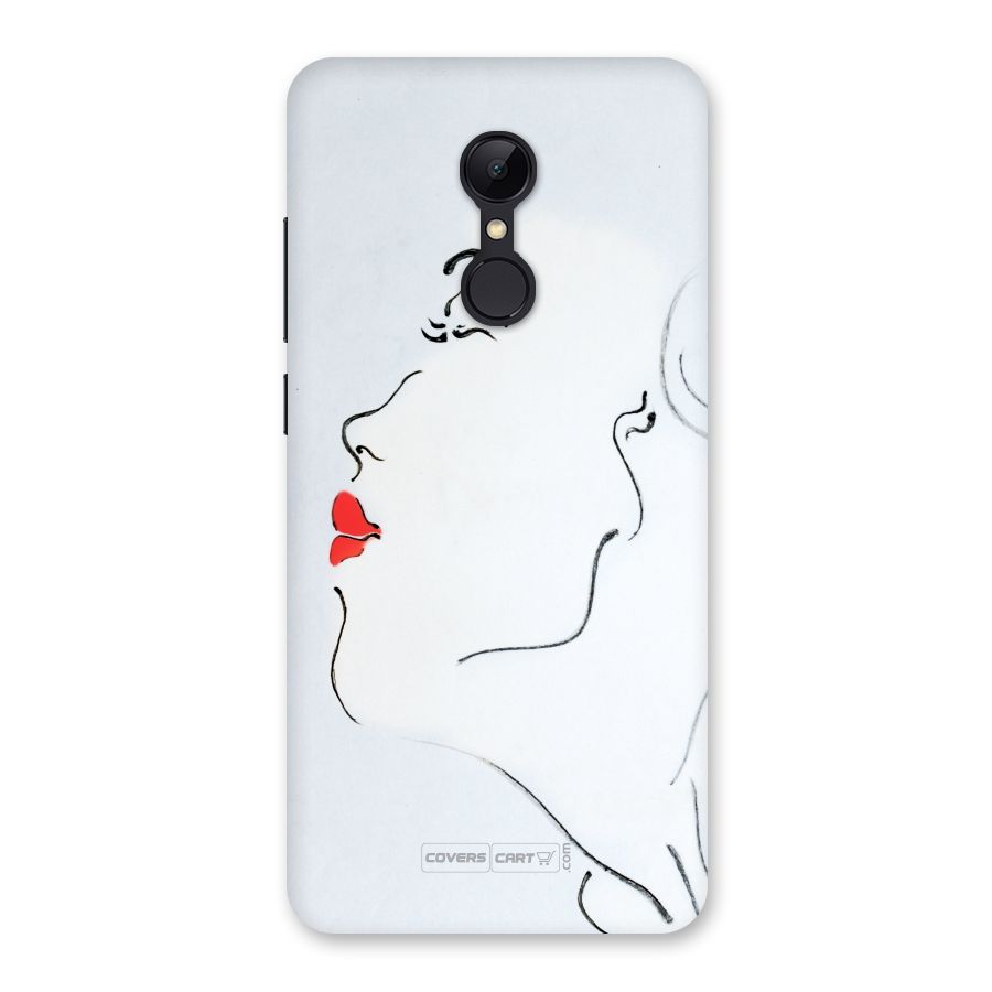 Girl in Red Lipstick Back Case for Redmi 5