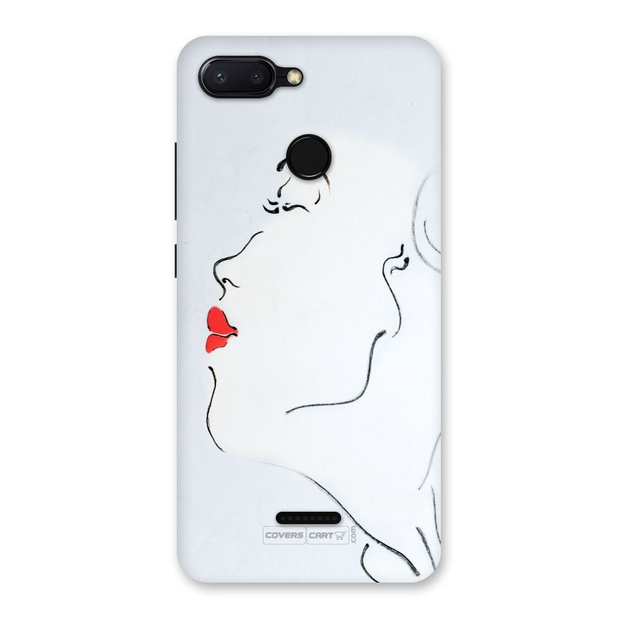 Girl in Red Lipstick Back Case for Redmi 6