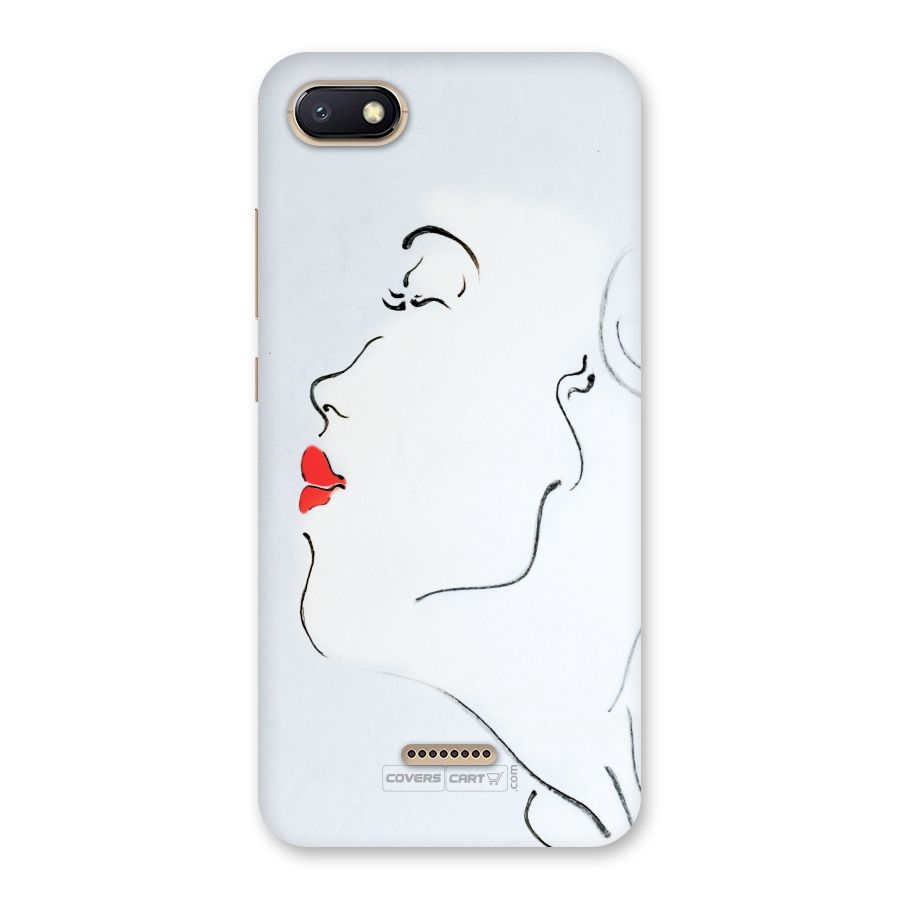 Girl in Red Lipstick Back Case for Redmi 6A