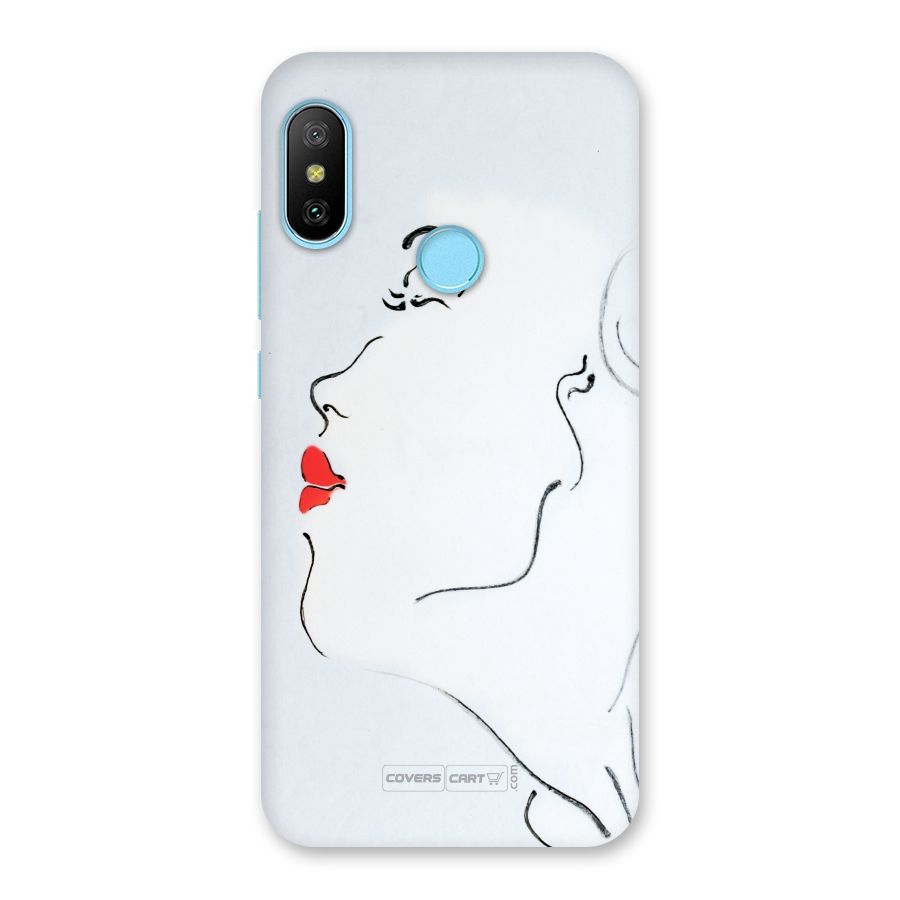 Girl in Red Lipstick Back Case for Redmi 6 Pro
