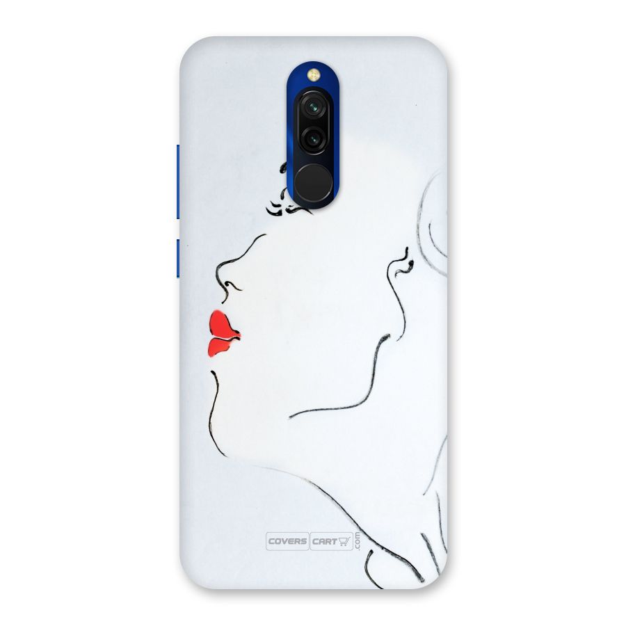 Girl in Red Lipstick Back Case for Redmi 8