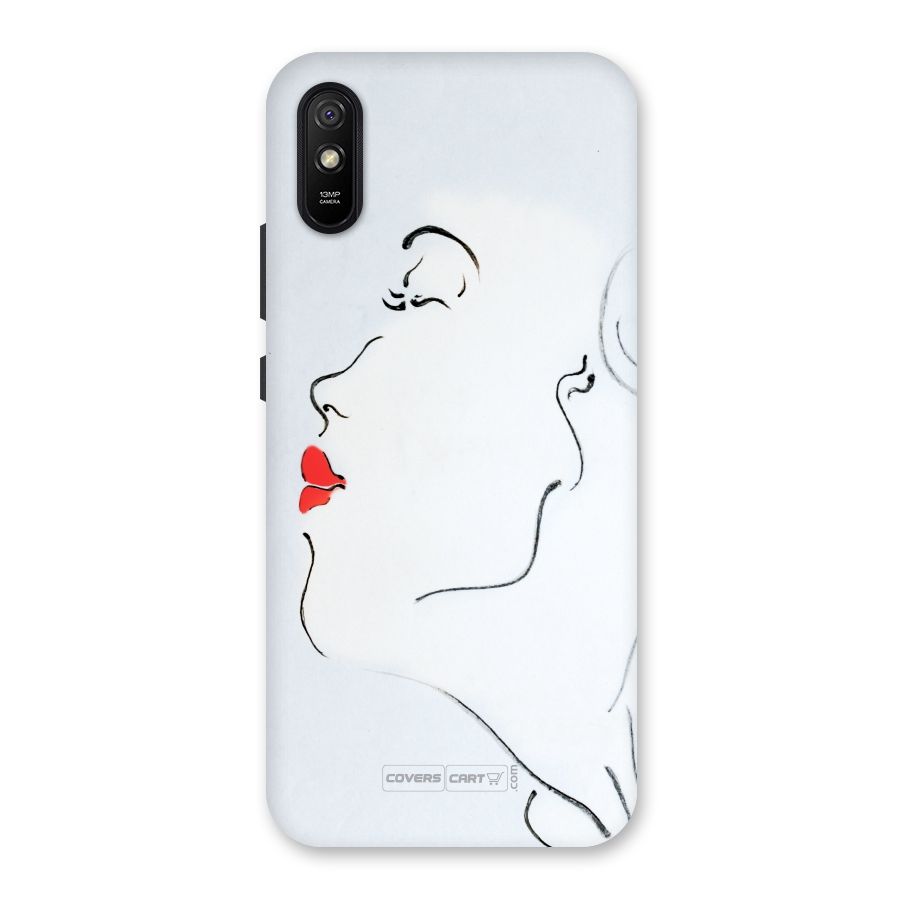 Girl in Red Lipstick Back Case for Redmi 9A