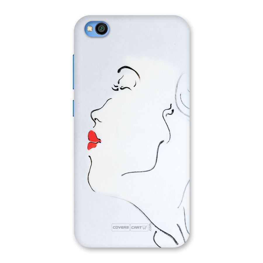 Girl in Red Lipstick Back Case for Redmi Go