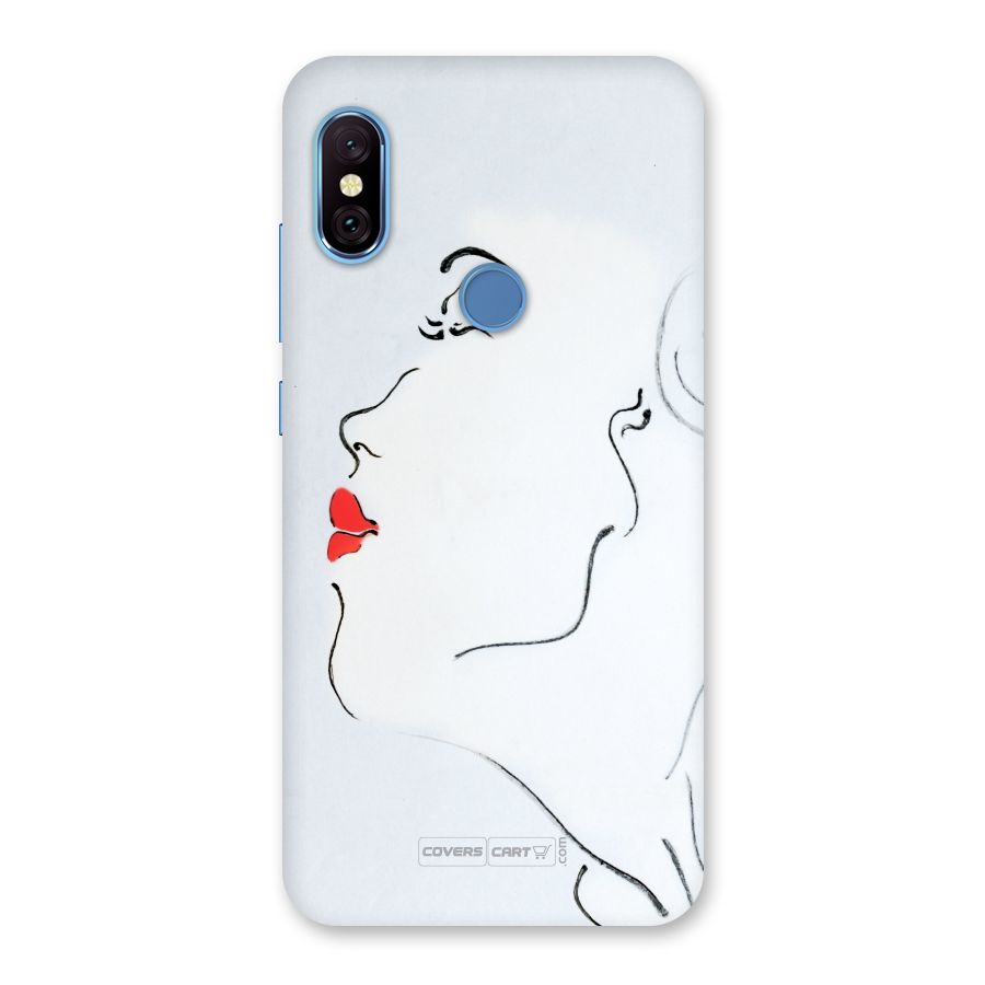 Girl in Red Lipstick Back Case for Redmi Note 6 Pro