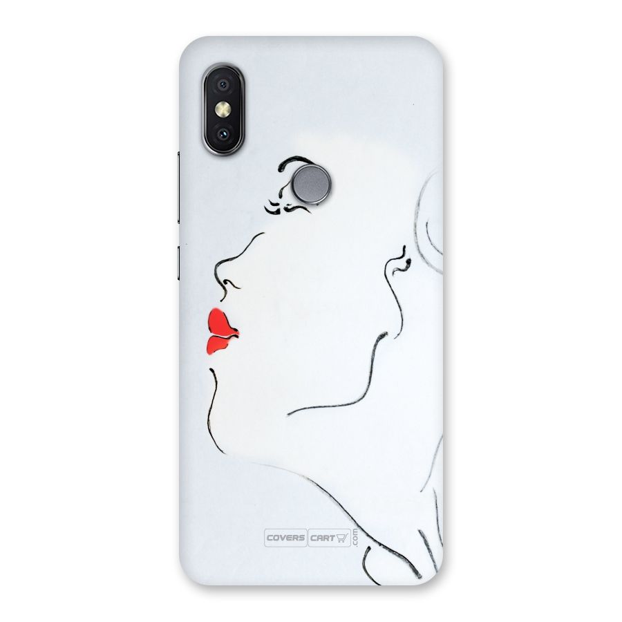 Girl in Red Lipstick Back Case for Redmi Y2