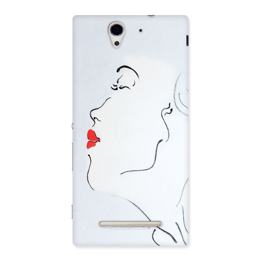 Girl in Red Lipstick Back Case for Sony Xperia C3