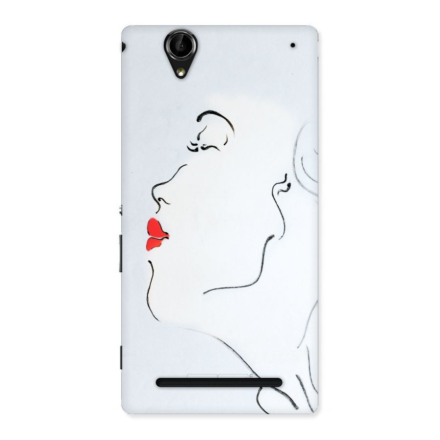 Girl in Red Lipstick Back Case for Sony Xperia T2