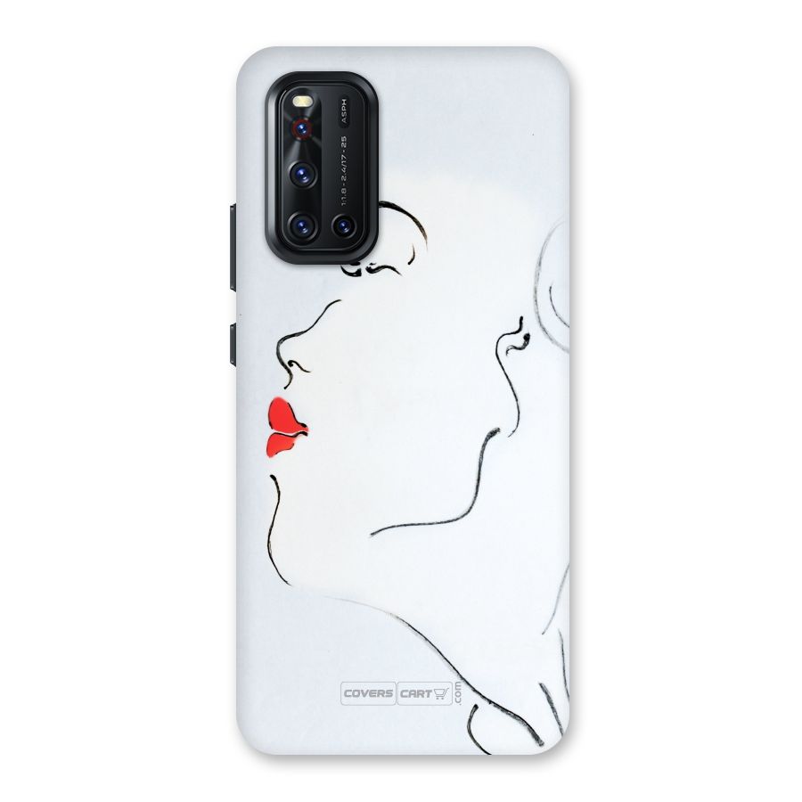 Girl in Red Lipstick Back Case for Vivo V19