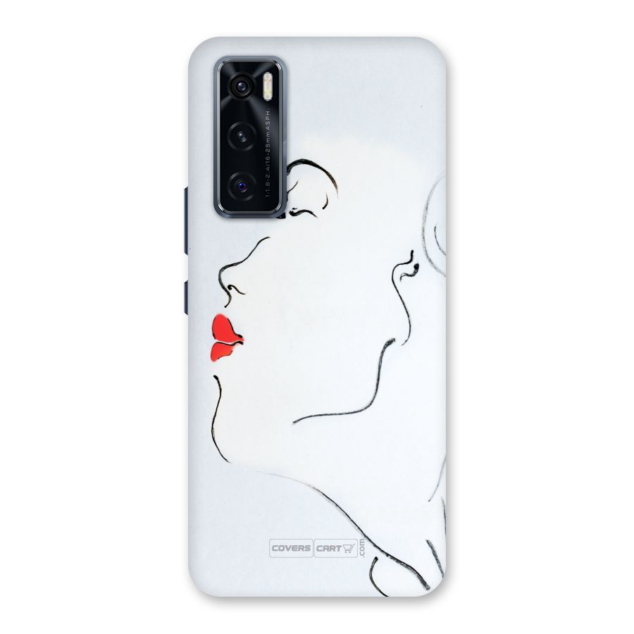 Girl in Red Lipstick Back Case for Vivo V20 SE