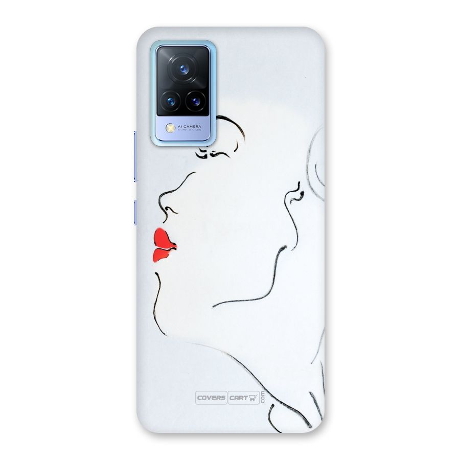 Girl in Red Lipstick Back Case for Vivo V21 5G