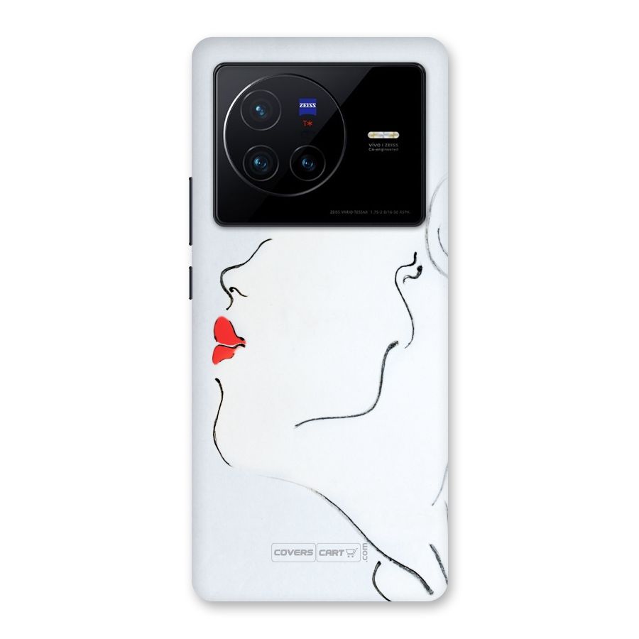 Girl in Red Lipstick Back Case for Vivo X80