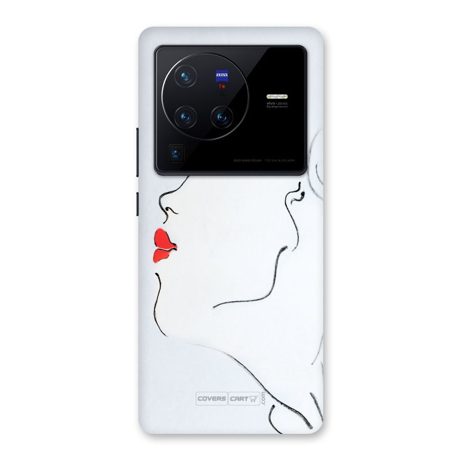 Girl in Red Lipstick Back Case for Vivo X80 Pro