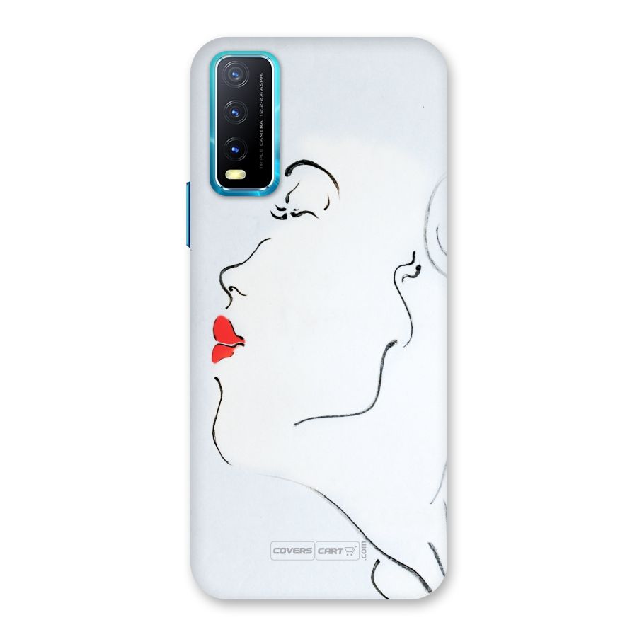 Girl in Red Lipstick Back Case for Vivo Y20