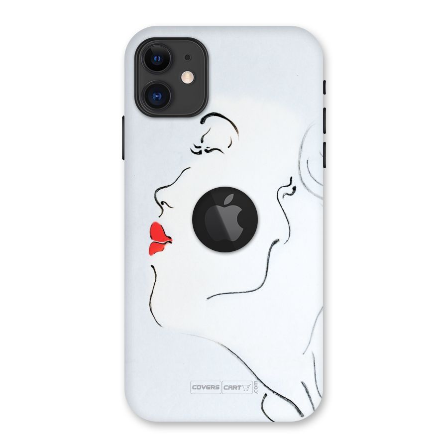Girl in Red Lipstick Back Case for iPhone 11 Logo Cut