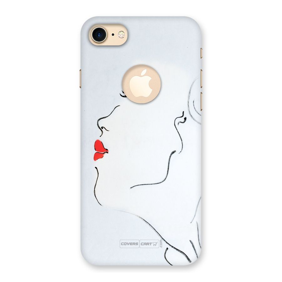 Girl in Red Lipstick Back Case for iPhone 7 Logo Cut
