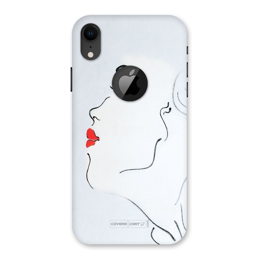 Girl in Red Lipstick Back Case for iPhone XR Logo Cut