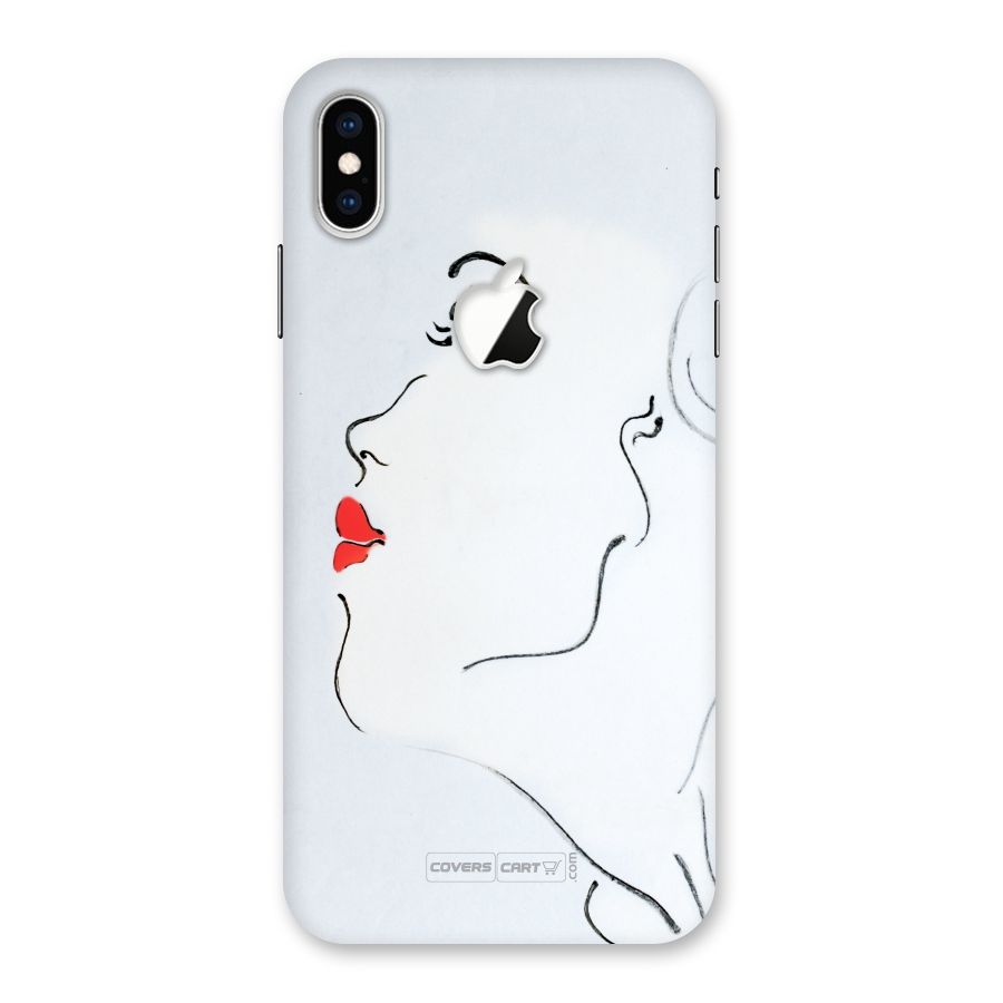 Girl in Red Lipstick Back Case for iPhone XS Max Apple Cut