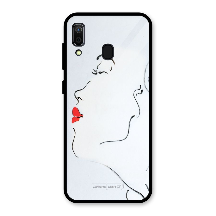 Girl in Red Lipstick Glass Back Case for Galaxy A30