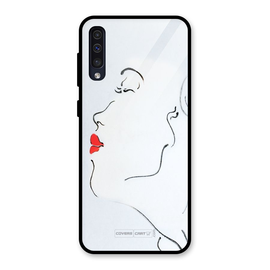 Girl in Red Lipstick Glass Back Case for Galaxy A50