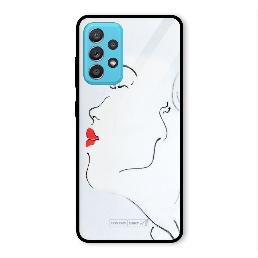 Girl in Red Lipstick Glass Back Case for Galaxy A52
