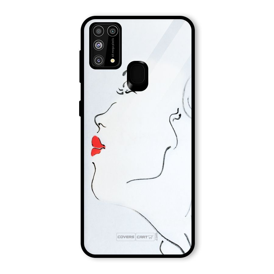 Girl in Red Lipstick Glass Back Case for Galaxy F41