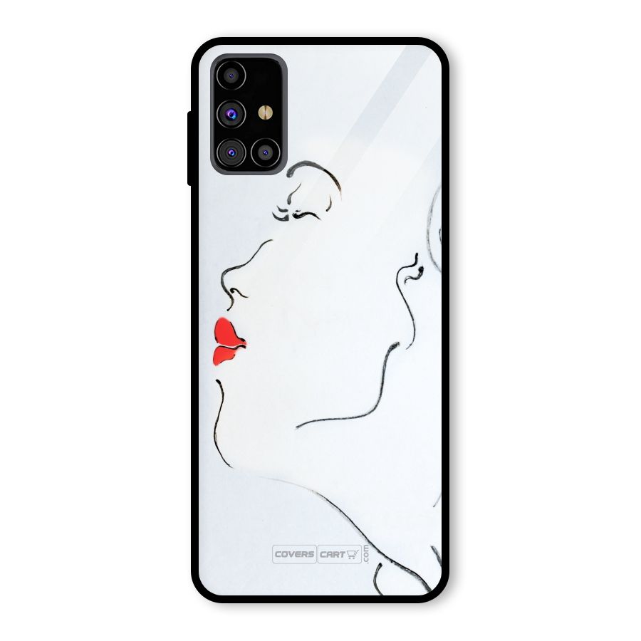 Girl in Red Lipstick Glass Back Case for Galaxy M31s