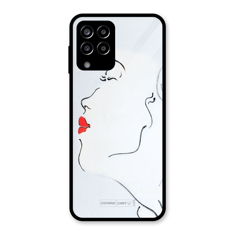 Girl in Red Lipstick Glass Back Case for Galaxy M33
