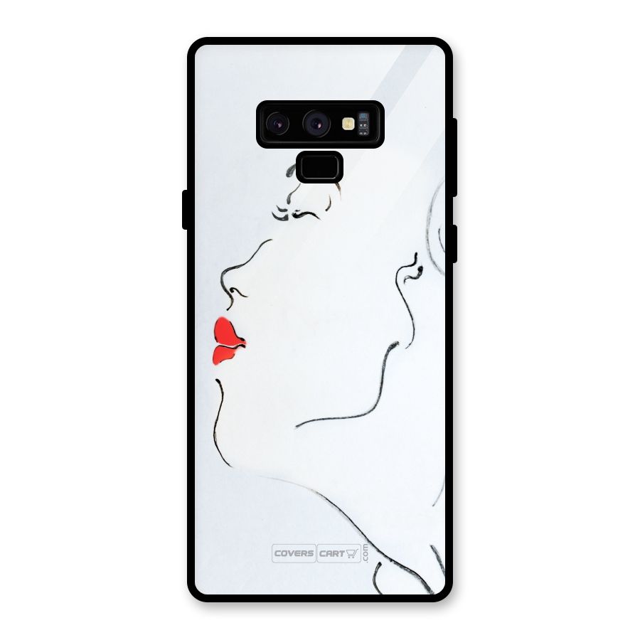 Girl in Red Lipstick Glass Back Case for Galaxy Note 9