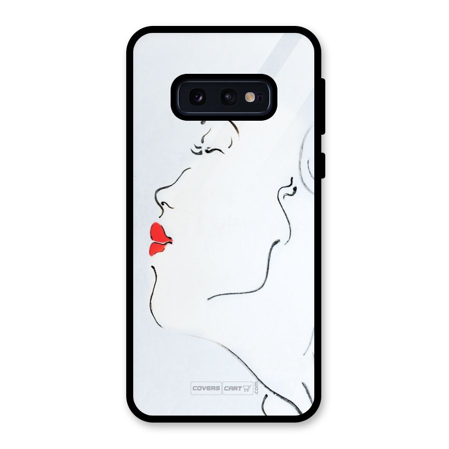 Girl in Red Lipstick Glass Back Case for Galaxy S10e