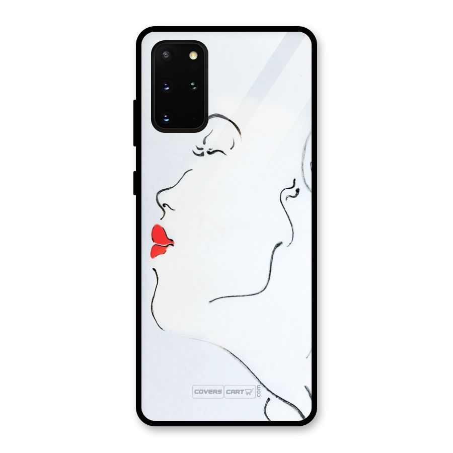 Girl in Red Lipstick Glass Back Case for Galaxy S20 Plus