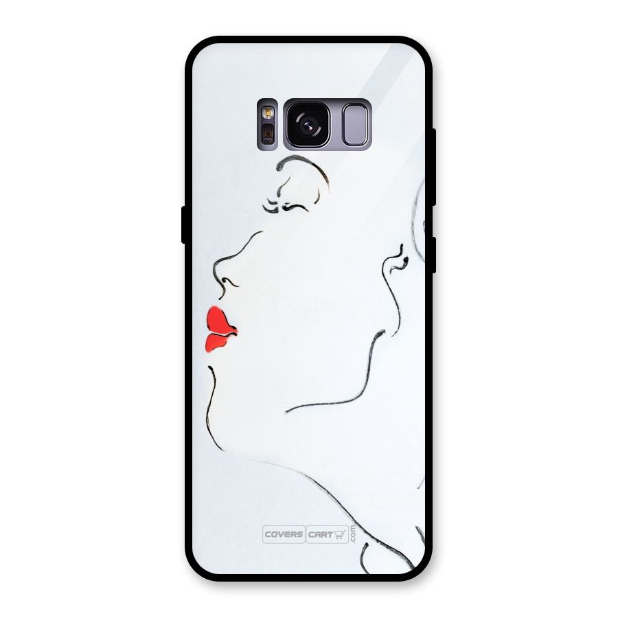 Girl in Red Lipstick Glass Back Case for Galaxy S8