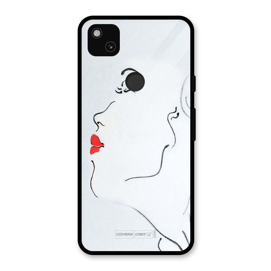 Girl in Red Lipstick Glass Back Case for Google Pixel 4a