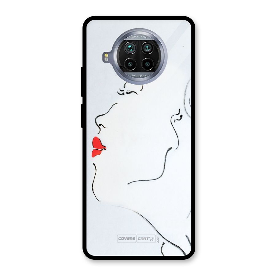 Girl in Red Lipstick Glass Back Case for Mi 10i