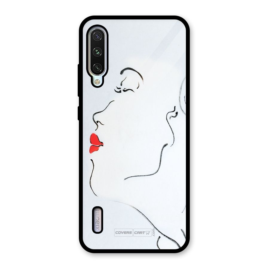 Girl in Red Lipstick Glass Back Case for Mi A3