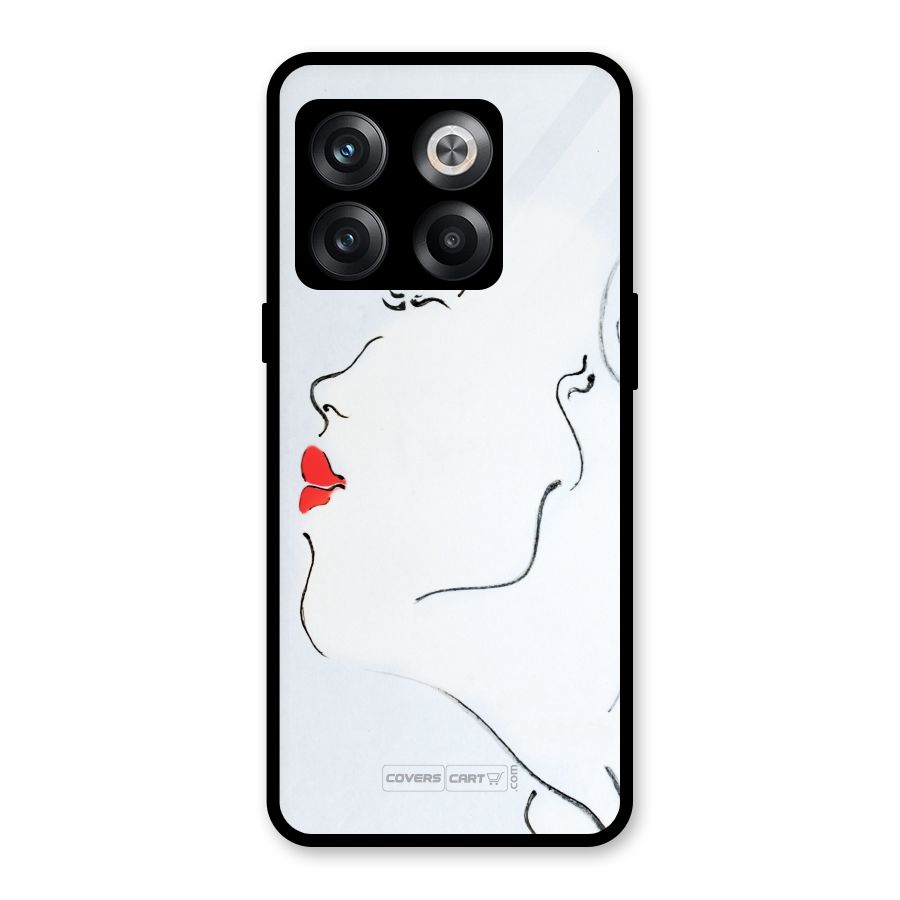 Girl in Red Lipstick Glass Back Case for OnePlus 10T