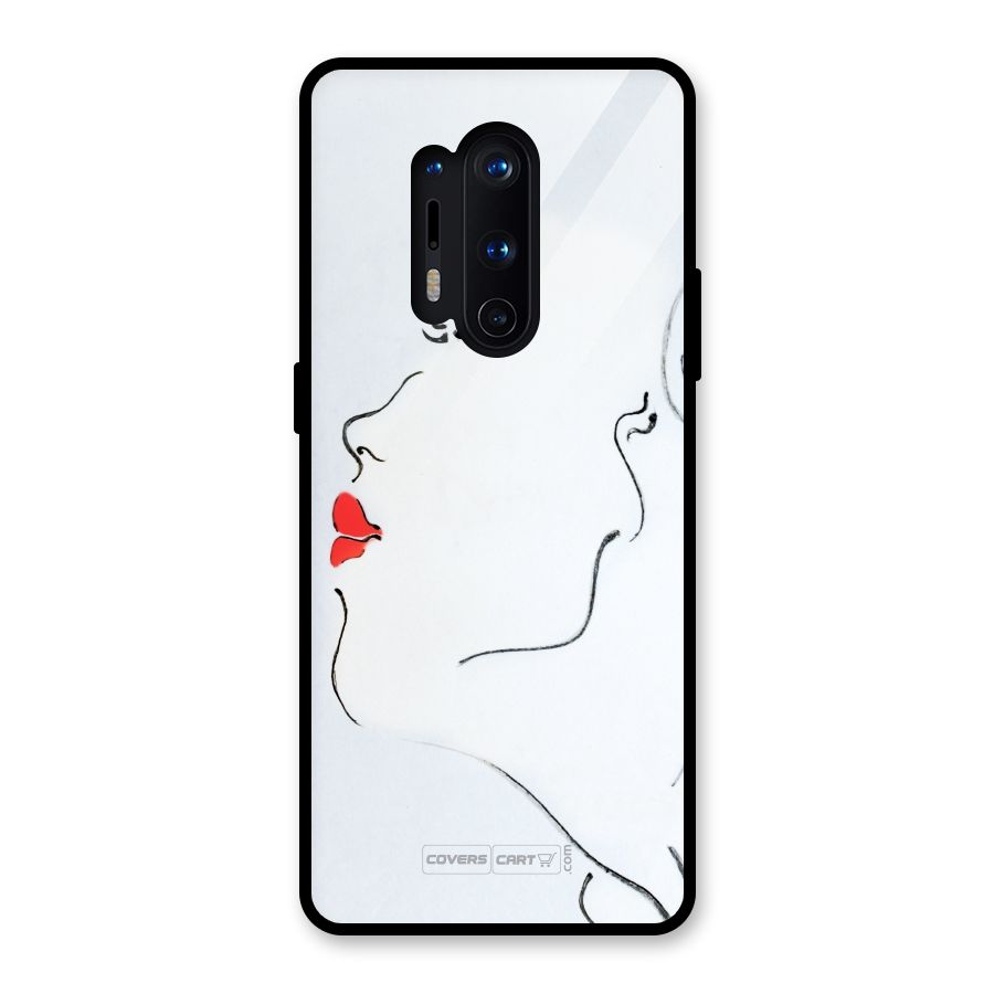 Girl in Red Lipstick Glass Back Case for OnePlus 8 Pro