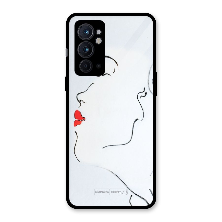 Girl in Red Lipstick Glass Back Case for OnePlus 9RT 5G