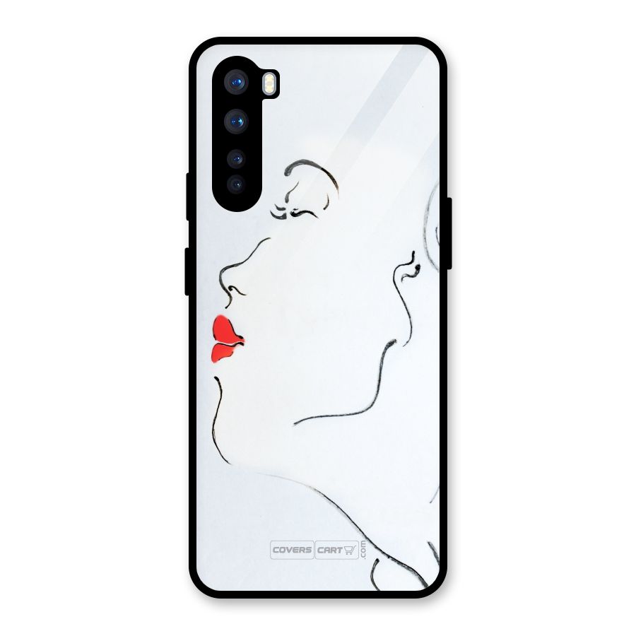 Girl in Red Lipstick Glass Back Case for OnePlus Nord