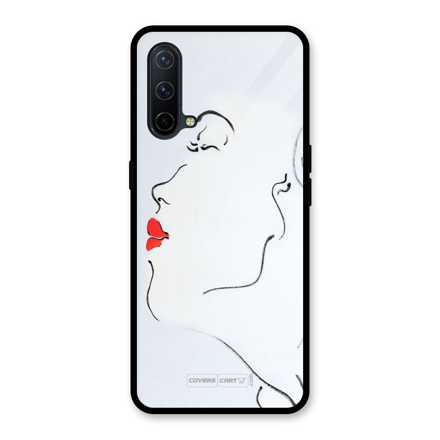 Girl in Red Lipstick Glass Back Case for OnePlus Nord CE 5G