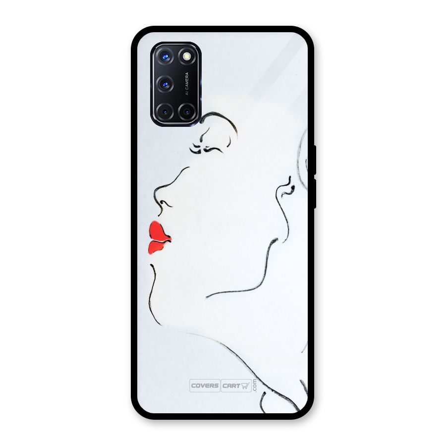 Girl in Red Lipstick Glass Back Case for Oppo A52