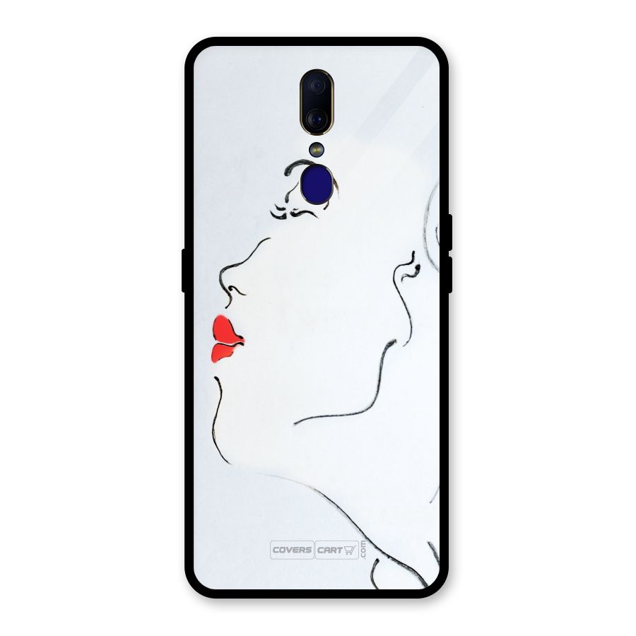 Girl in Red Lipstick Glass Back Case for Oppo F11