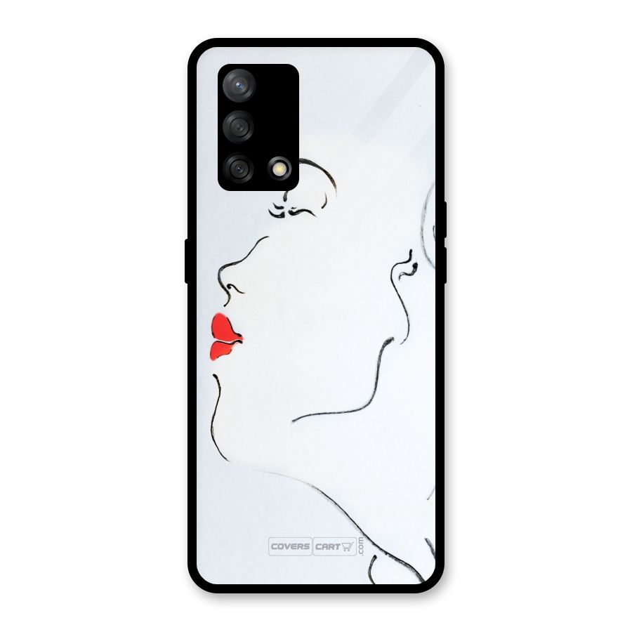 Girl in Red Lipstick Glass Back Case for Oppo F19
